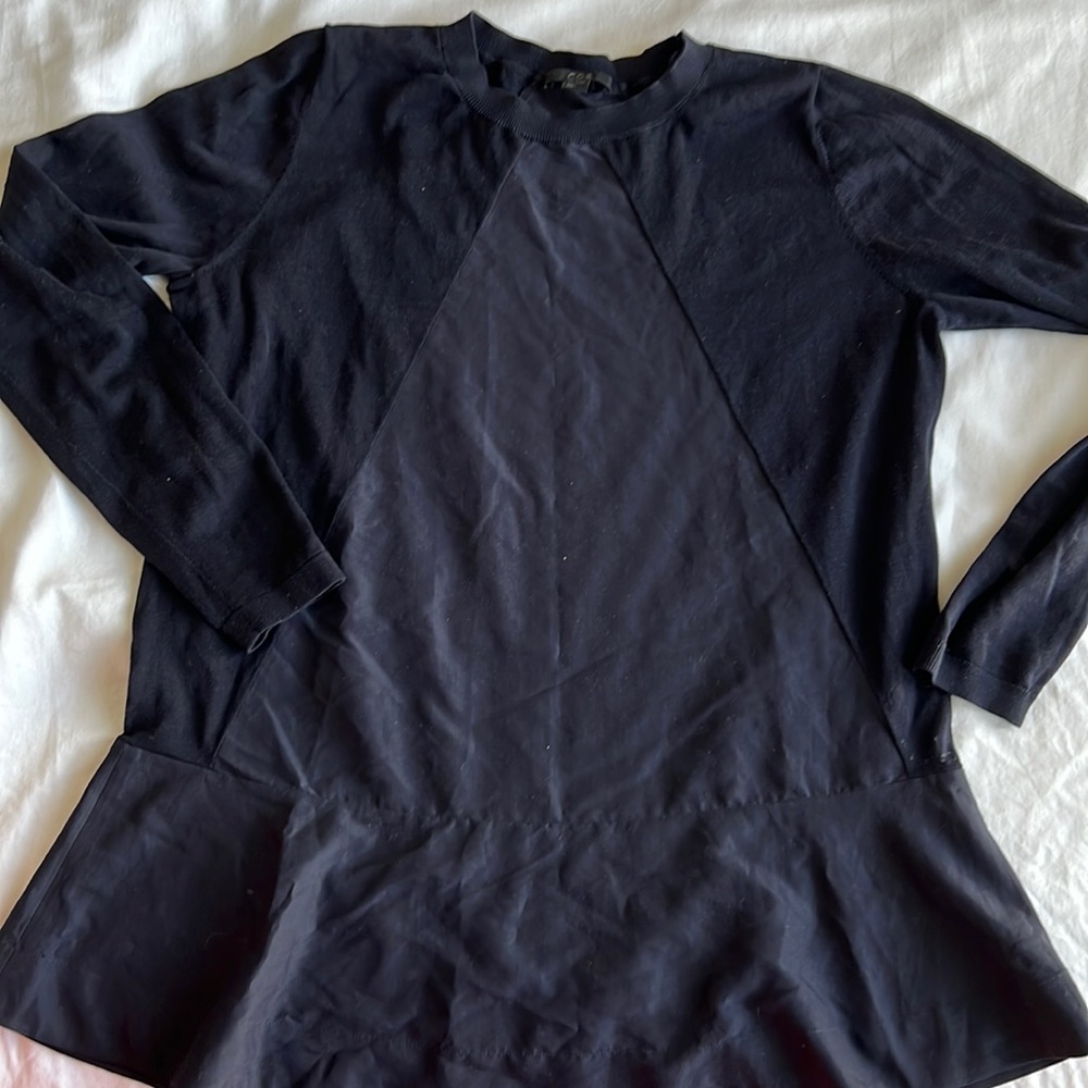 Navy COS peplum top